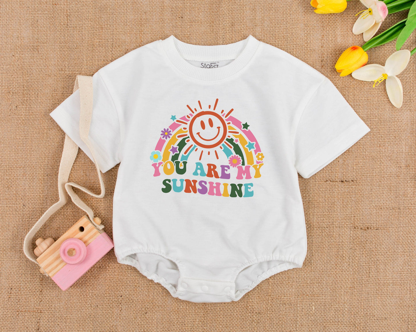Worth The Wait Rainbow Baby Romper Bodysuit Pregnancy Announcement Gift Neutral Scandinavian Style Comfortable Cotton Baby Reveal Outfit