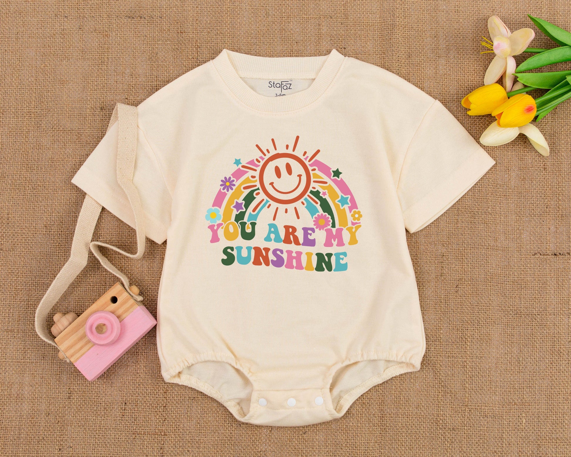 Worth The Wait Rainbow Baby Romper Bodysuit Pregnancy Announcement Gift Neutral Scandinavian Style Comfortable Cotton Baby Reveal Outfit
