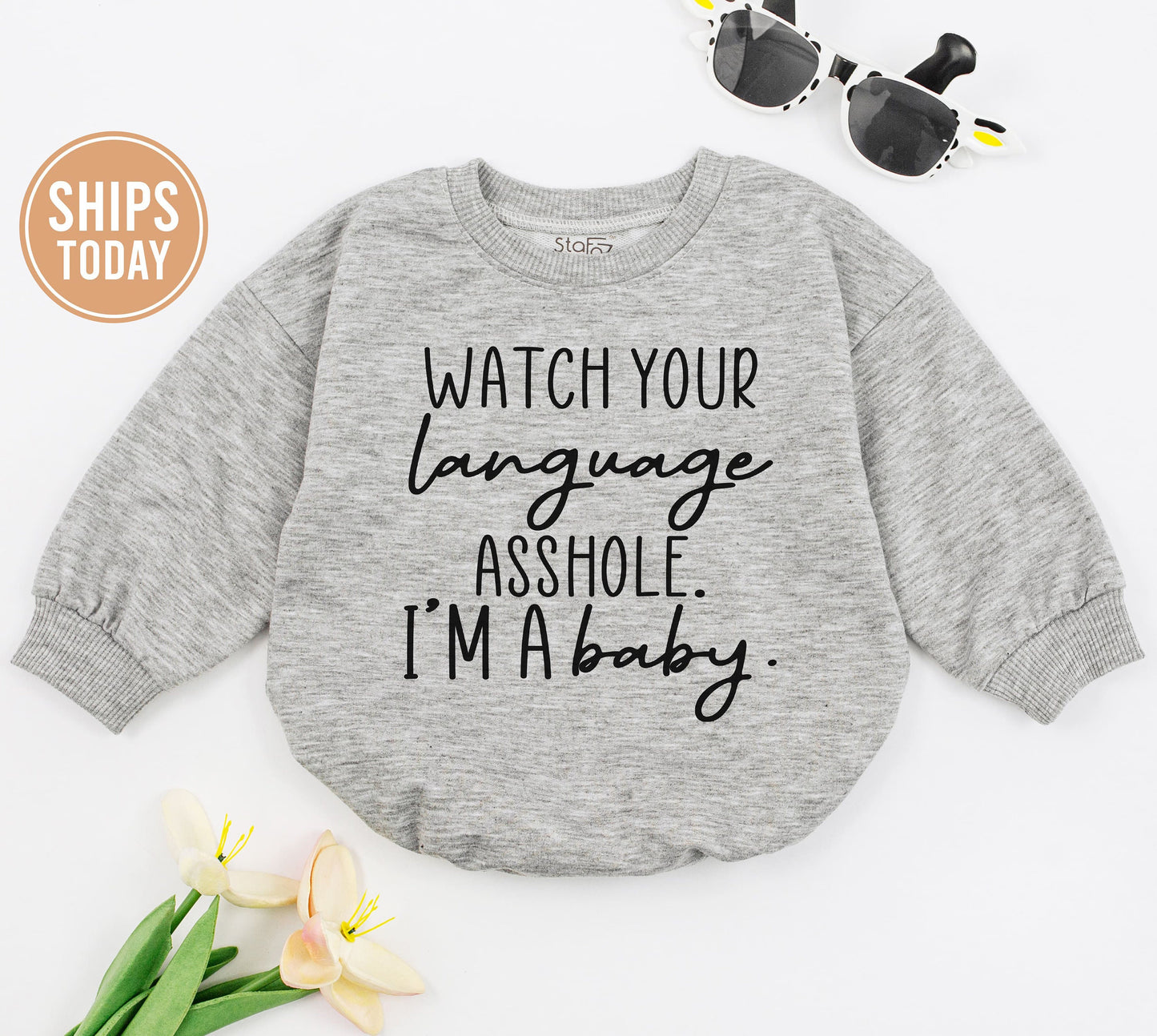 Funny Baby Romper - Baby Shower Gift, Cute Language Bodysuit