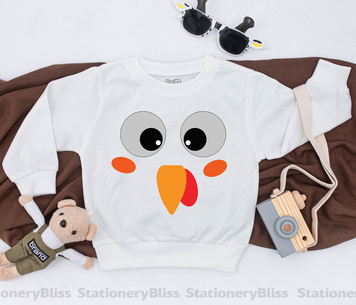 Adorable Thanksgiving Baby Sweatshirt with Cute Turkey and Pumpkin Design for First Fall Celebration Gender Neutral Infant Toddler Kid Baby Shower Gift