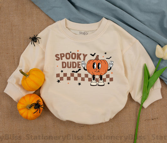 Spooky Pumpkin Romper: Funny Baby Outfit for Autumn & Halloween