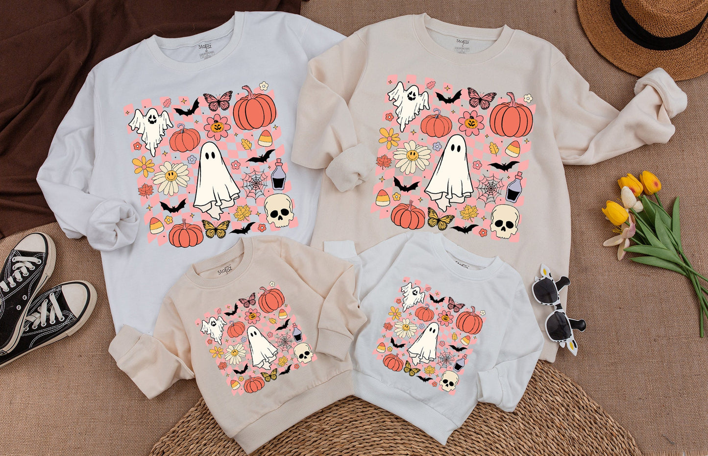 Vintage Toddler Ghost Sweatshirt – Cute Halloween Sweater for Kids