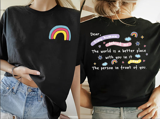 Inspirational Teacher T-Shirt: Rainbow & Kind Message - Aesthetic Pastel Design for Educators, Appreciation Gift, Back to School Cute Comfy Tee (137 chars)