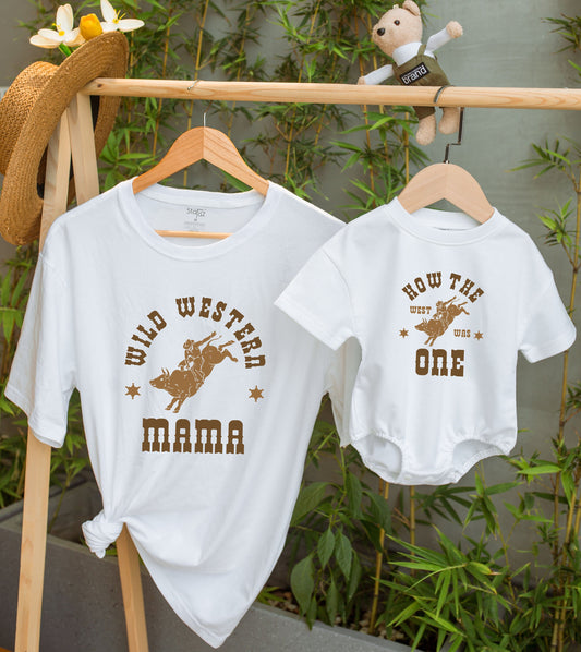 How The West Was One 1st Birthday Outfit, Matching Family Wild West Shirts, Cowboy Theme, Western Birthday Boy, Bull Skull Romper