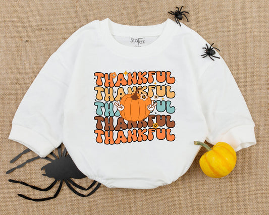 Fall Thankful Bubble Romper - Baby’s First Thanksgiving Bodysuit