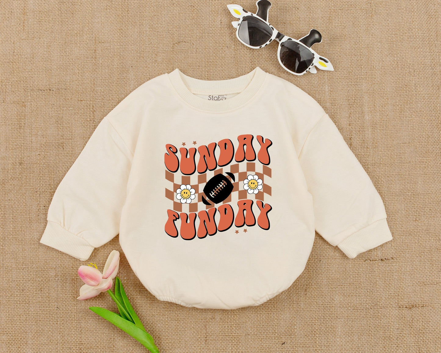 Game Day Football Baby Romper Daddy's Girl Announcement Outfit for Football Baby Shower Fun