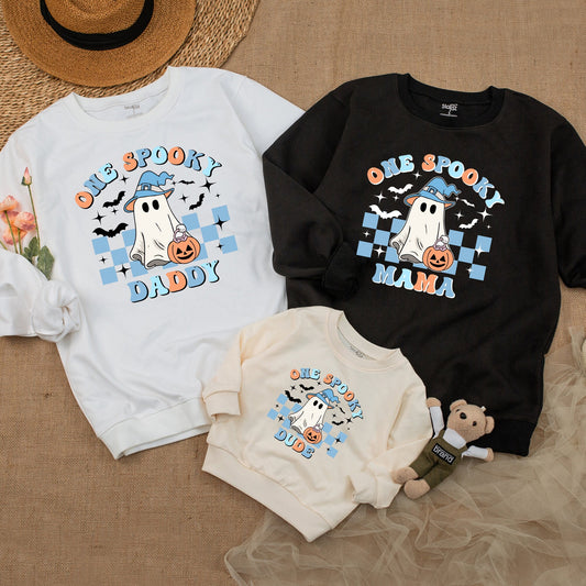 One Spooky Dude Halloween Birthday Sweater for Baby Boy Girl Toddler First Birthday Pumpkin Spooky Mama Dada Matching Family Fall Casual