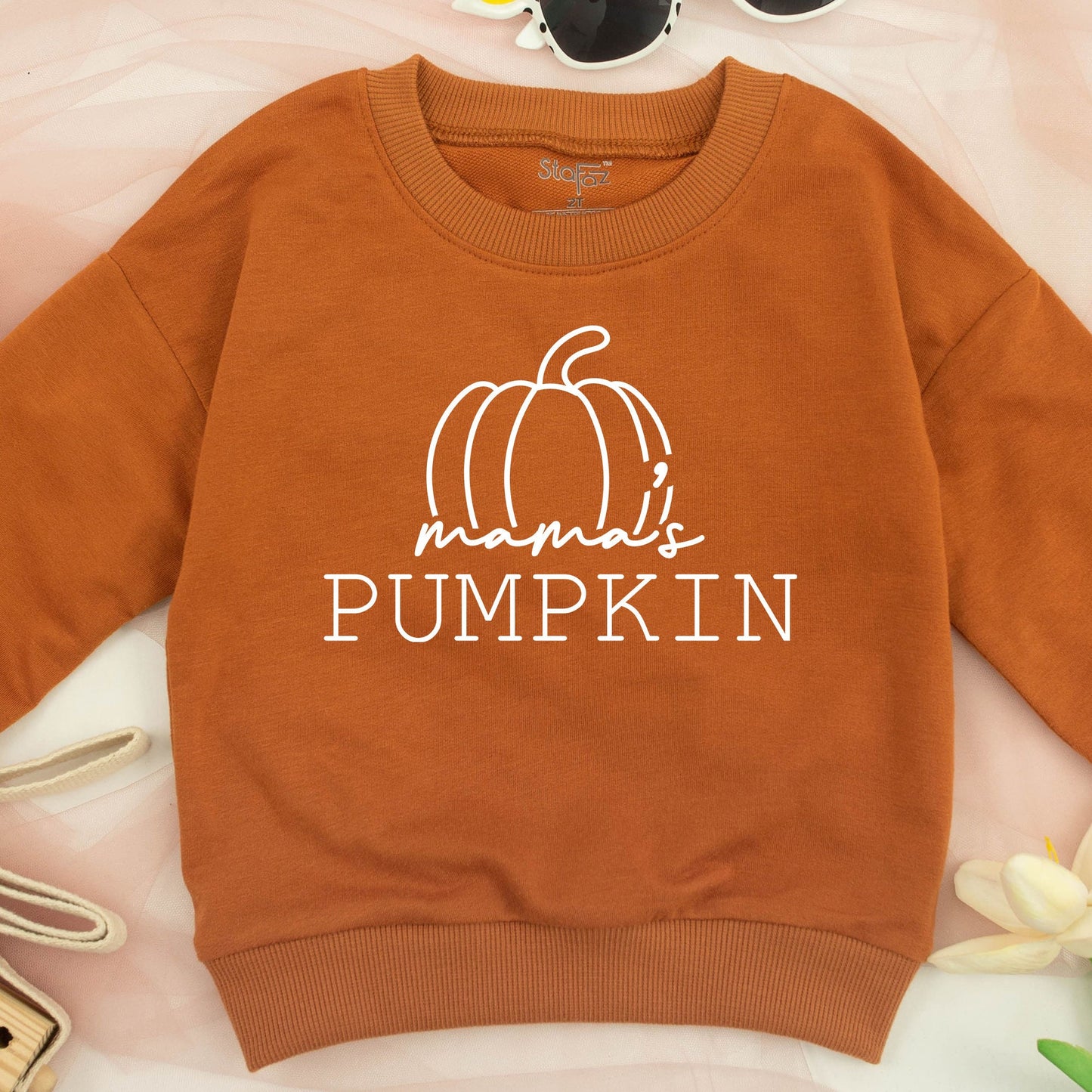 Matching Mamas Pumpkin Fall Sweatshirt & Baby Girl Romper Set, Mommy and Me Outfits, Autumn Baby Shower Gift