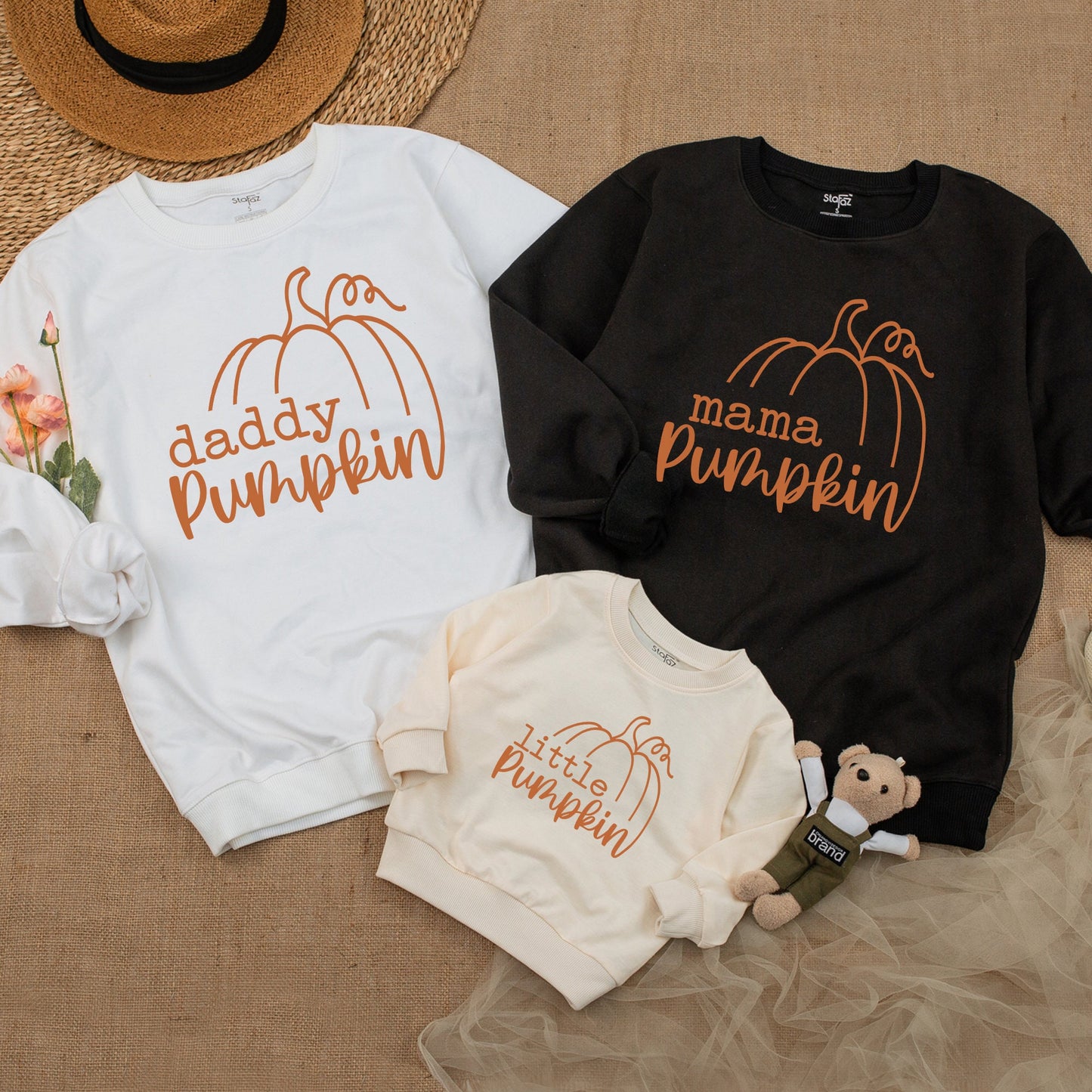 Mama and Little Pumpkin Sweatshirt Set Mommy and Me Matching Outfits Baby Girl Romper Autumn Family Gift Cute Fall