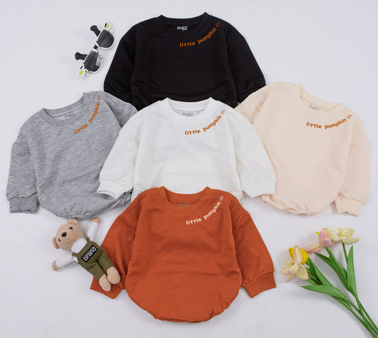 Little Pumpkin Romper, Halloween Baby Outfit, Newborn Fall Clothes, Print Neck Sweatshirt, Cute Baby Girl Boy Autumn Costume, Patch Gift, 138 chars