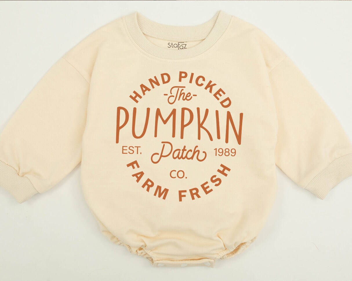 Kids' Hand Picked Pumpkin Patch Sweatshirt: Farm Fresh Fall Fun for Toddlers & Babies - Cute Pumpkin Picking Halloween & Thanksgiving Gift