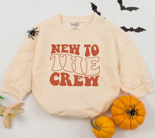 New To The Crew Baby Romper Bodysuit Pregnancy Announcement Adoption Gift for New Parents Gender Reveal Baby Shower Newborn Infant.