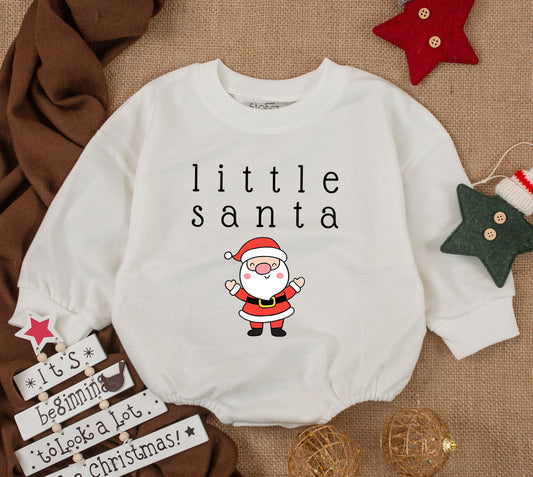 Adorable Baby Santa Romper Set - Cozy Christmas Sweatsuit for Girls