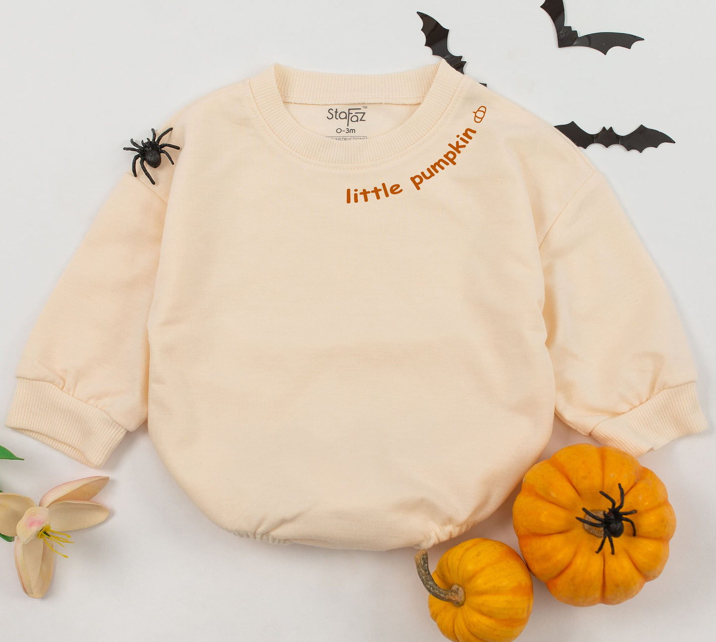Little Pumpkin Romper, Halloween Baby Outfit, Newborn Fall Clothes, Print Neck Sweatshirt, Cute Baby Girl Boy Autumn Costume, Patch Gift, 138 chars