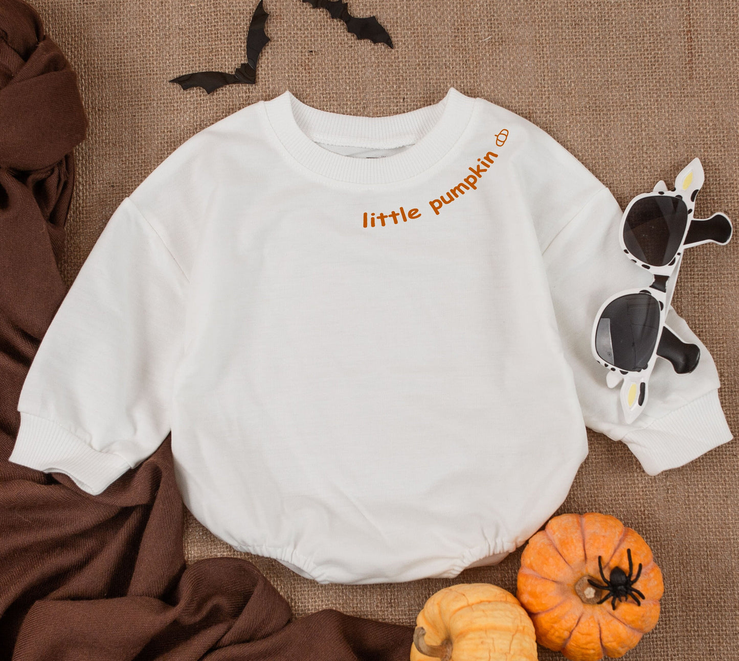 Little Pumpkin Romper, Halloween Baby Outfit, Newborn Fall Clothes, Print Neck Sweatshirt, Cute Baby Girl Boy Autumn Costume, Patch Gift, 138 chars