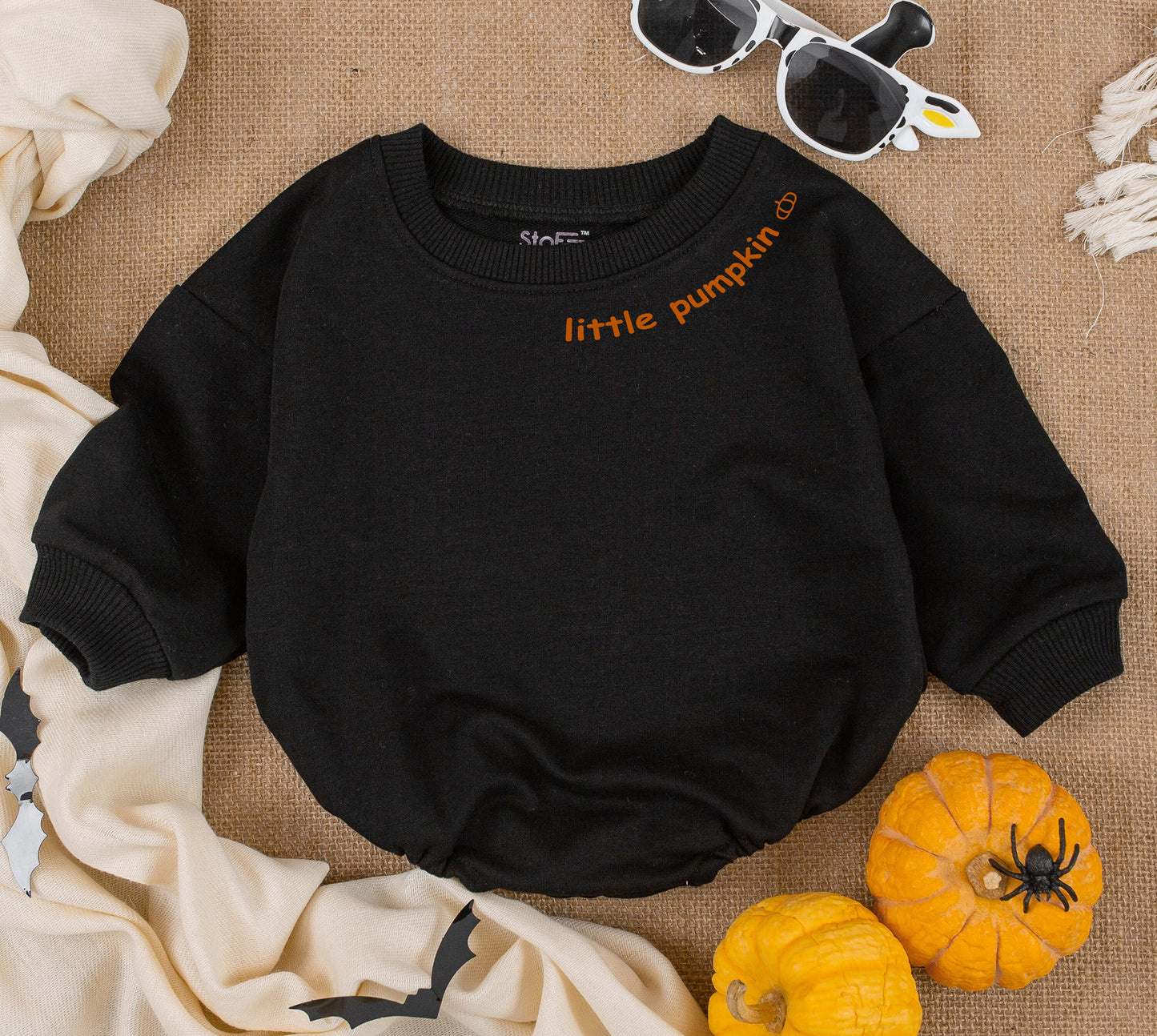 Little Pumpkin Romper, Halloween Baby Outfit, Newborn Fall Clothes, Print Neck Sweatshirt, Cute Baby Girl Boy Autumn Costume, Patch Gift, 138 chars