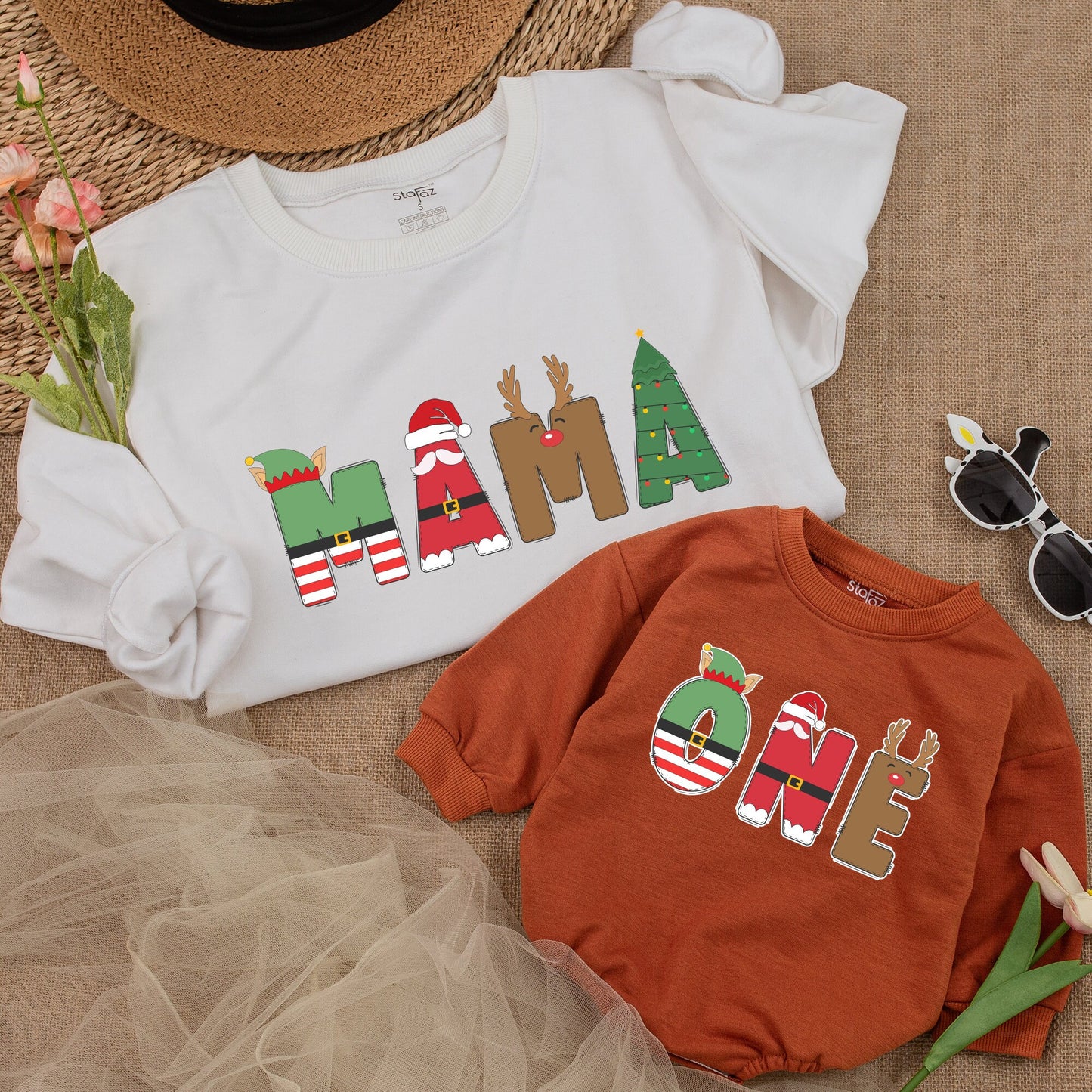 Personalized Christmas Name Sweatshirt for Kids, Toddlers & Baby, Cozy Matching Family Holiday Sweatshirt Gift for Winter Celebrations