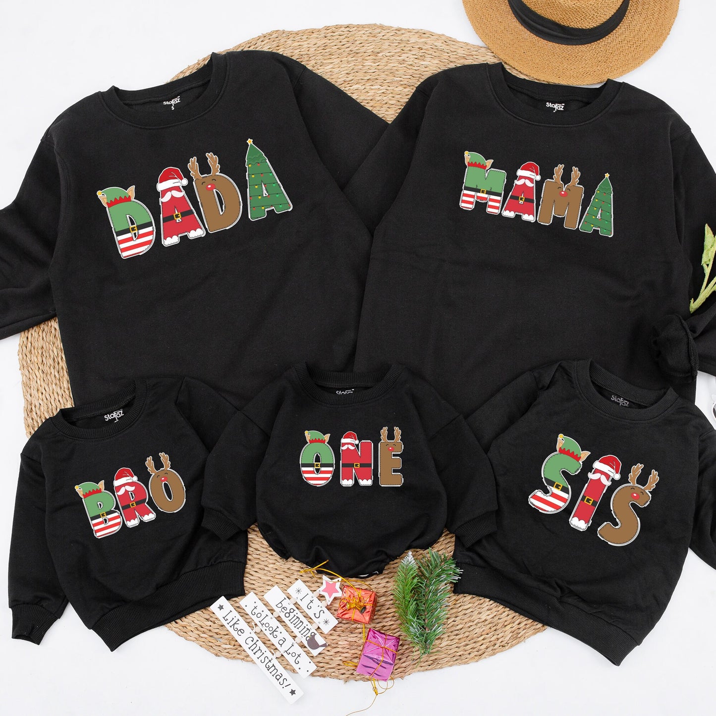 Personalized Christmas Name Sweatshirt for Kids, Toddlers & Baby, Cozy Matching Family Holiday Sweatshirt Gift for Winter Celebrations