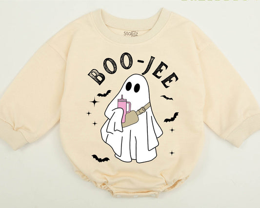 Cute Boo Jee Ghost Halloween Kid Sweatshirt Spooky Season Baby Toddler Unisex Sweater Soft Comfortable Funny Spooky Vibes Party Gift