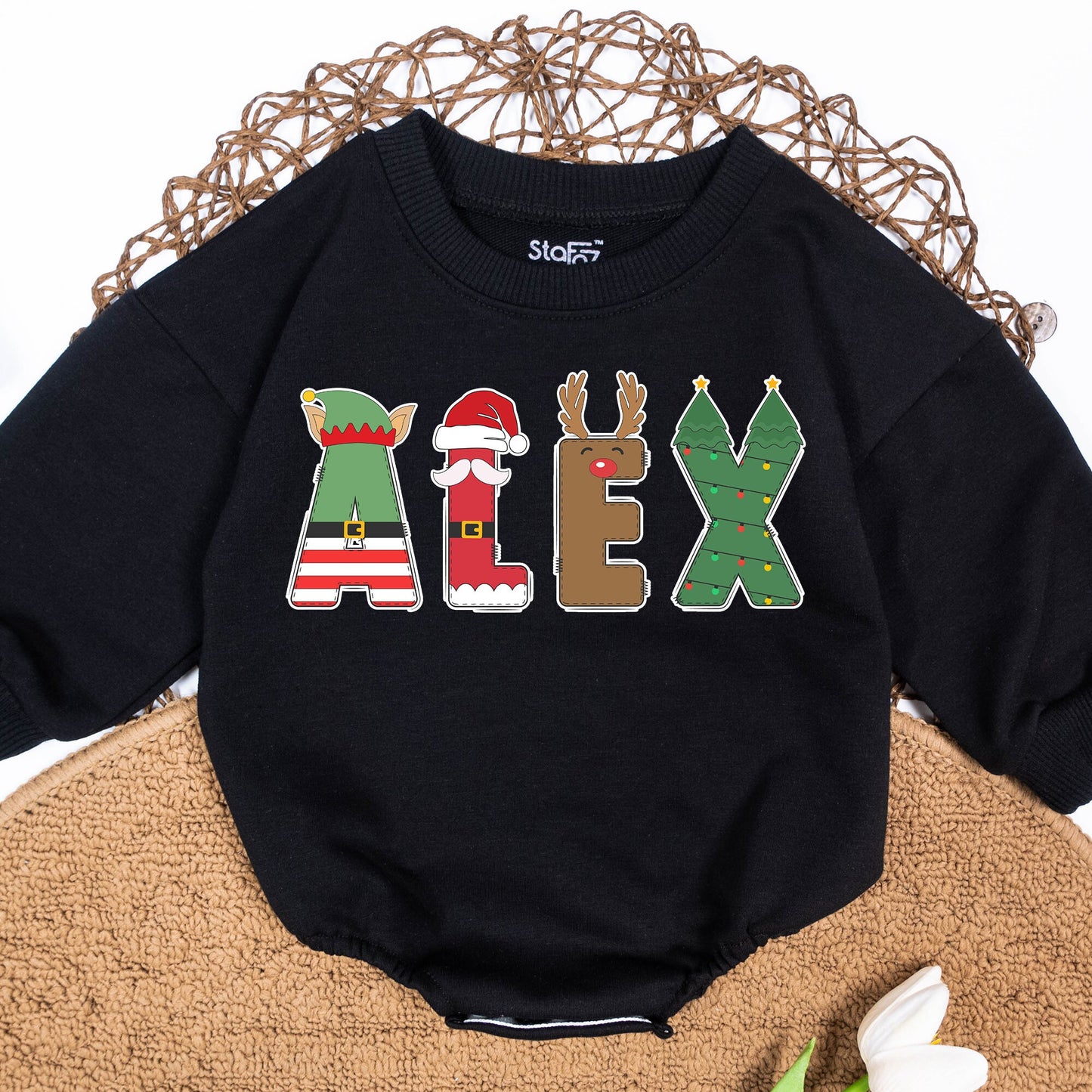 Personalized Christmas Name Sweatshirt for Kids, Toddlers & Baby, Cozy Matching Family Holiday Sweatshirt Gift for Winter Celebrations