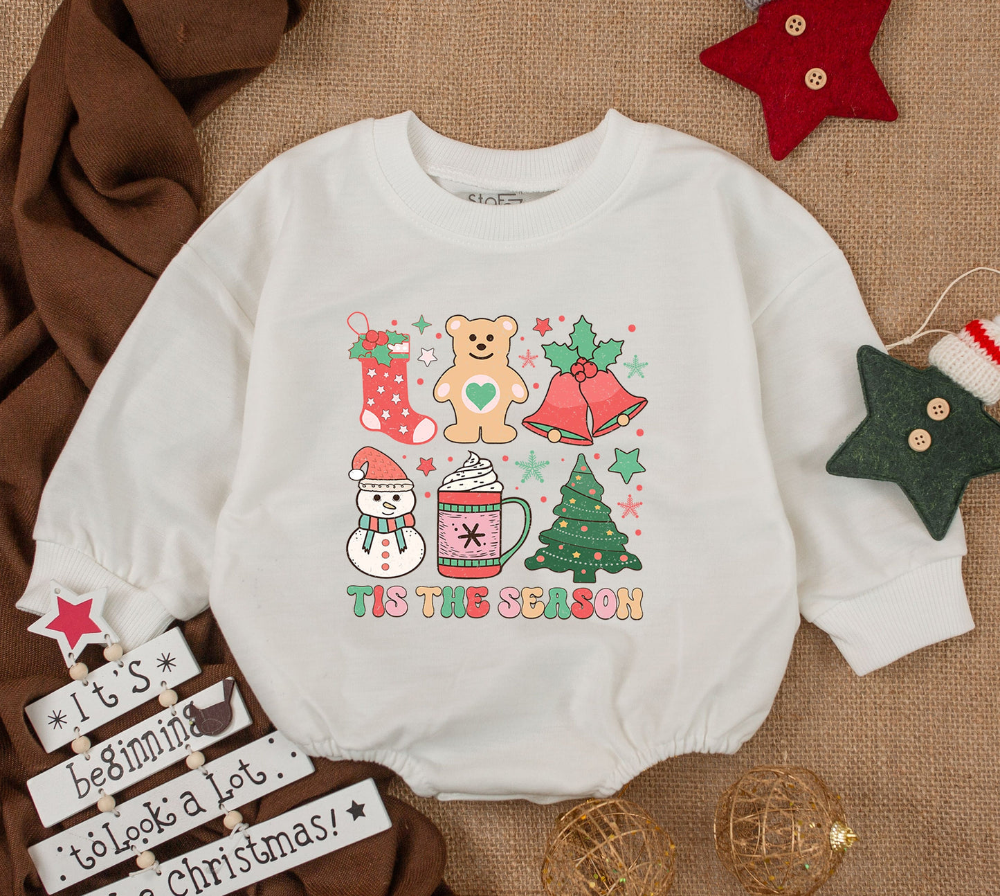 Funny Christmas Baby Outfit, Romper & Toddler Sweatshirt – 1st Xmas