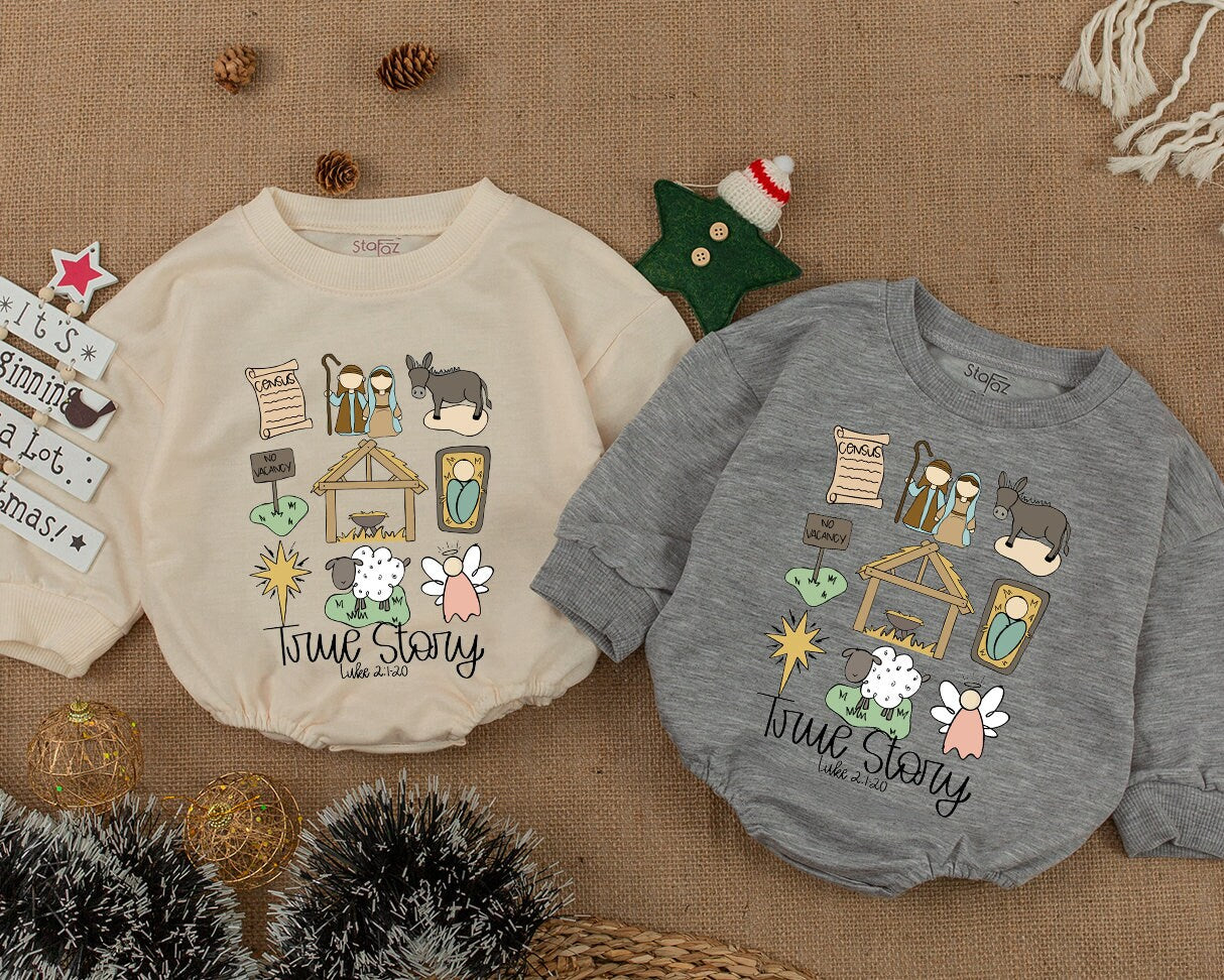 Vintage Christmas Nativity Sweatshirt: Family Matching Holiday Outfits