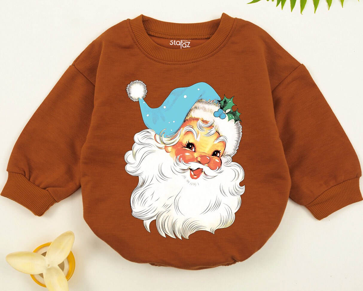 Retro Family Christmas Santa Face Sweatshirt for Baby Kids & Adults Holiday Matching Cute Winter Vintage Apparel Cozy Gift