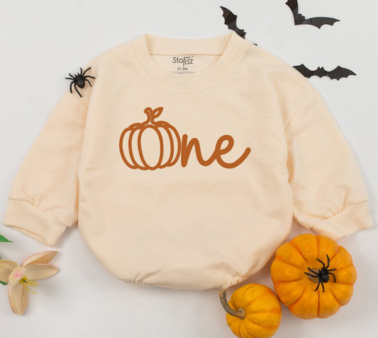 Burnt Orange Pumpkin First Birthday Outfit for Baby Girl Cozy Romper Fall Celebration Clothes Little Pumpkin Party