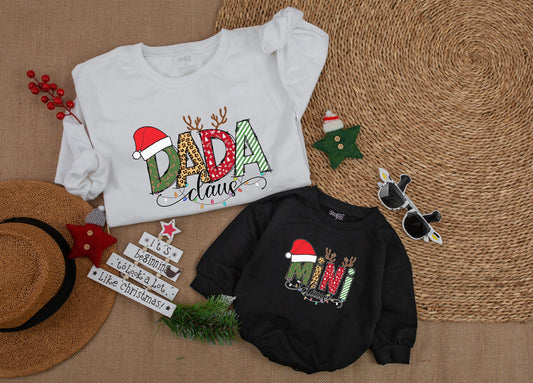 Mama & Mini Claus Matching Christmas Sweatshirts, Winter Holiday Family Outfits, Mom & Baby Sweaters, Christmas Tree Shirt, Cozy Family Gift Idea (139)