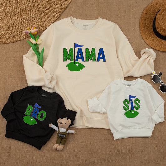 Mommy and Me Matching Family Golf Birthday Sweatshirt First Hole in One Party Outfit One Year Old Celebration Gift for Baby Boys Girls