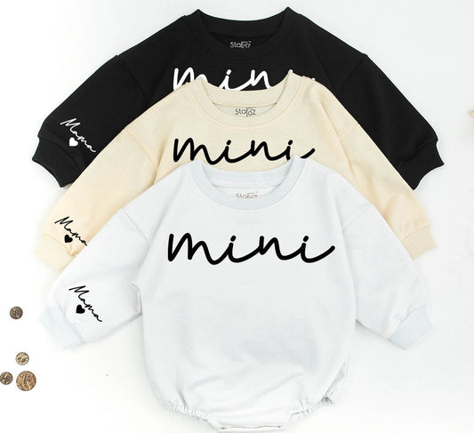 Custom Mama Mini Sweatshirt Matching Family Christmas Outfit Daughter Baby Girl Romper Cozy Holiday Gift