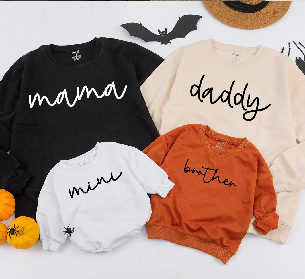 Custom Mama Mini Sweatshirt Matching Family Christmas Outfit Daughter Baby Girl Romper Cozy Holiday Gift