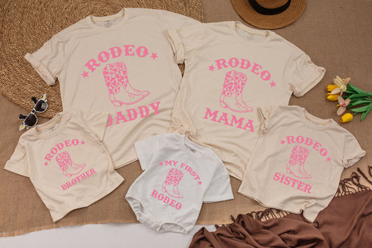 My First Rodeo Western Birthday Shirt for Cowgirl Mama Family Matching Cowboy Themed 1st Birthday Outfit