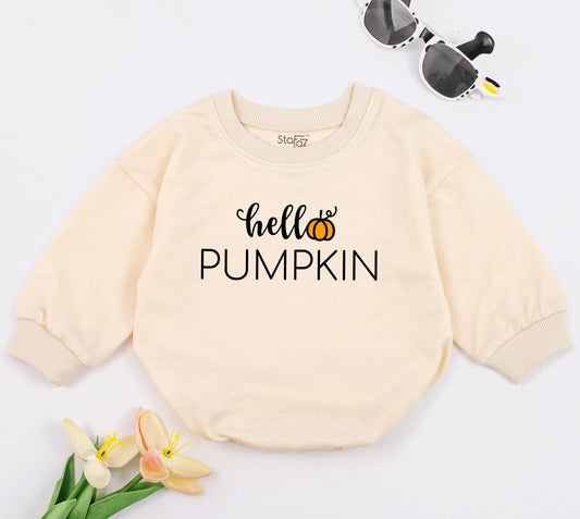 Little Pumpkin Retro Natural Baby Romper Fall Halloween Infant Costume Funny Kids Bodysuit Autumn Clothes Baby Shower Gift Newborn Longsleeve Bubble