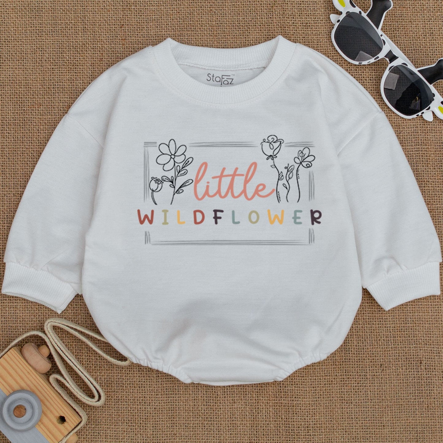 Little Wildflower Baby Girl Romper Boho Outfit Floral Baby Clothes Newborn Gift Baby Shower Gift Girl