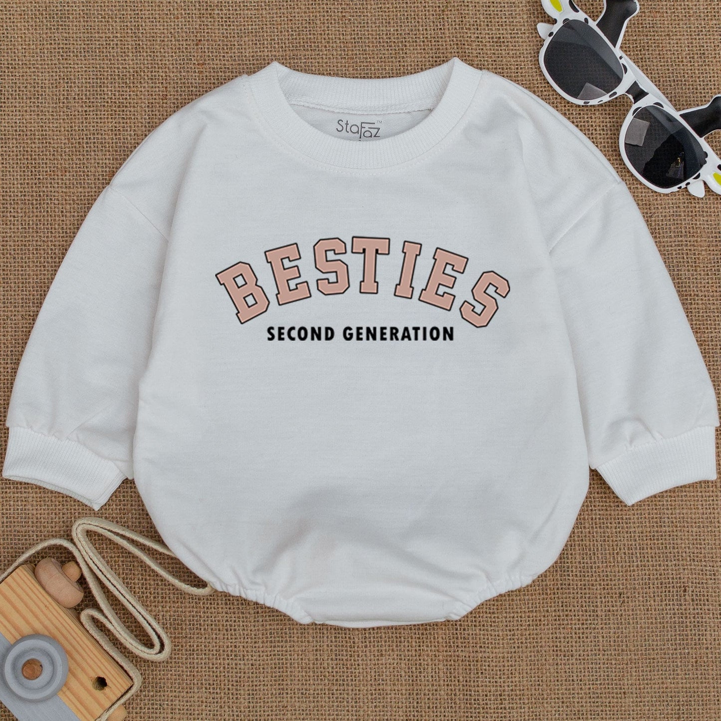 Second Generation Besties Baby Girl Romper Matching Outfit Besties Like Our Moms Cotton Bubble Newborn Infant Shower Gift