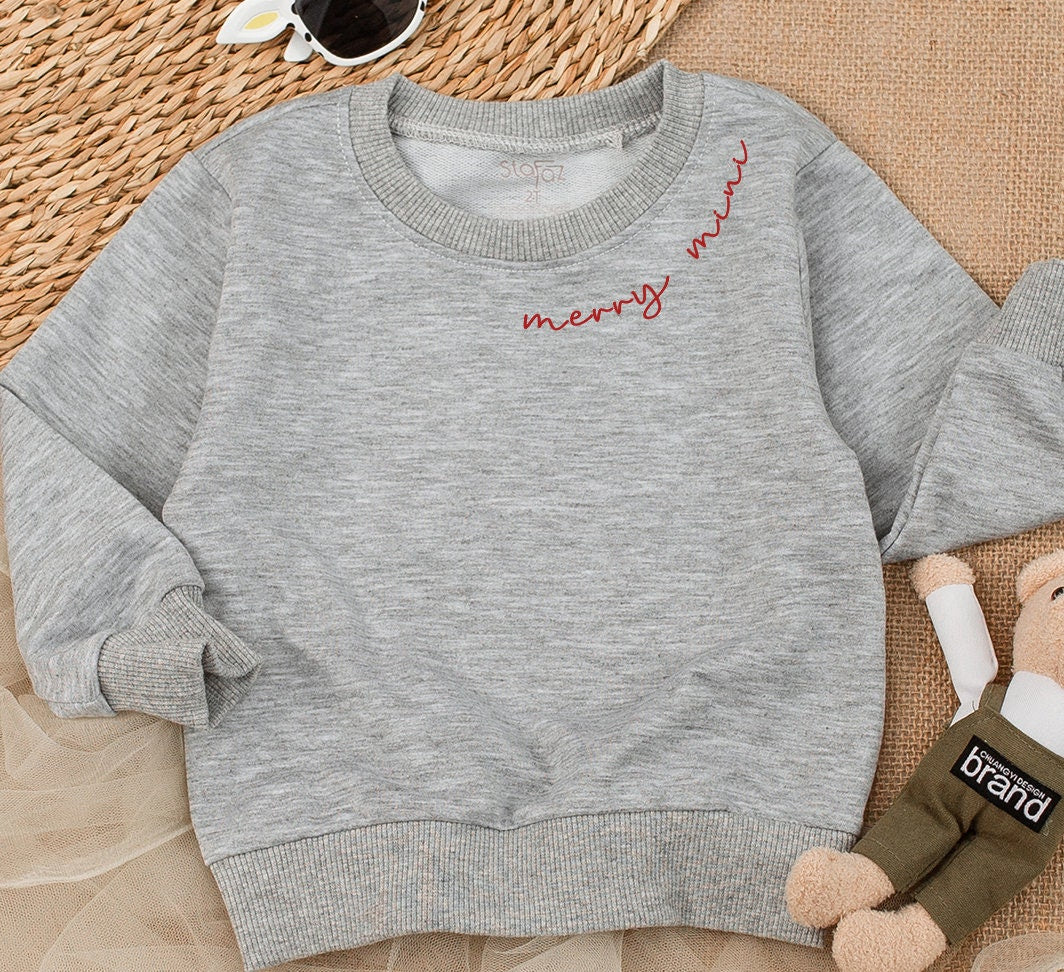 Custom Mama and Mini Christmas Sweatshirt with Daughter and Son Names Personalized Family Holiday Gift Cozy Winter Outfits for Moms and Kids