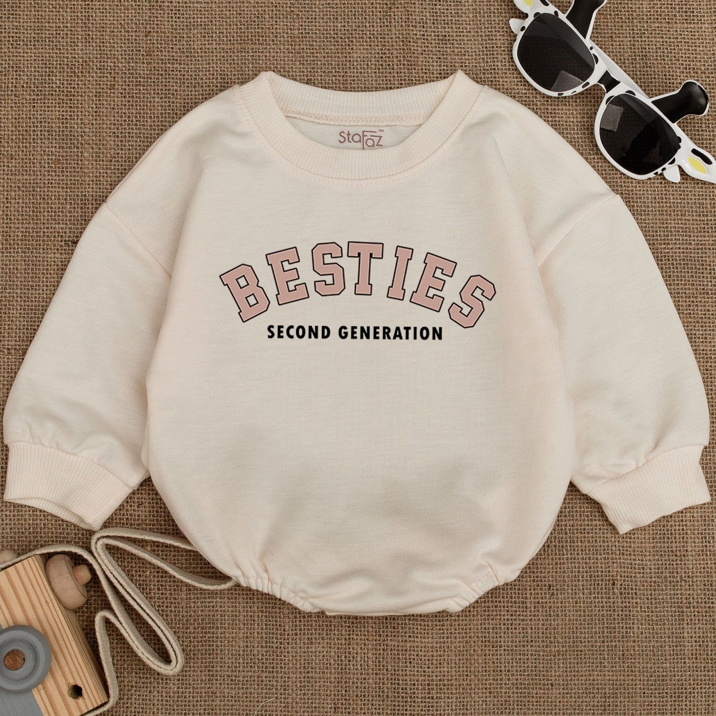 Second Generation Besties Baby Girl Romper Matching Outfit Besties Like Our Moms Cotton Bubble Newborn Infant Shower Gift