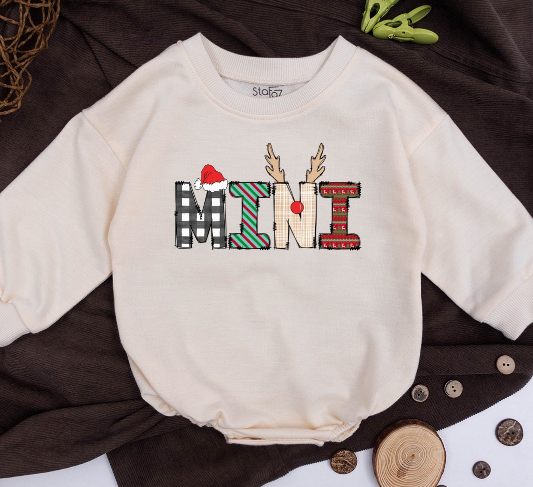 Custom Mama and Mini Sweatshirt Family Matching Christmas Outfit Baby Girl Romper Soft Cotton Cozy Holiday Gift Set