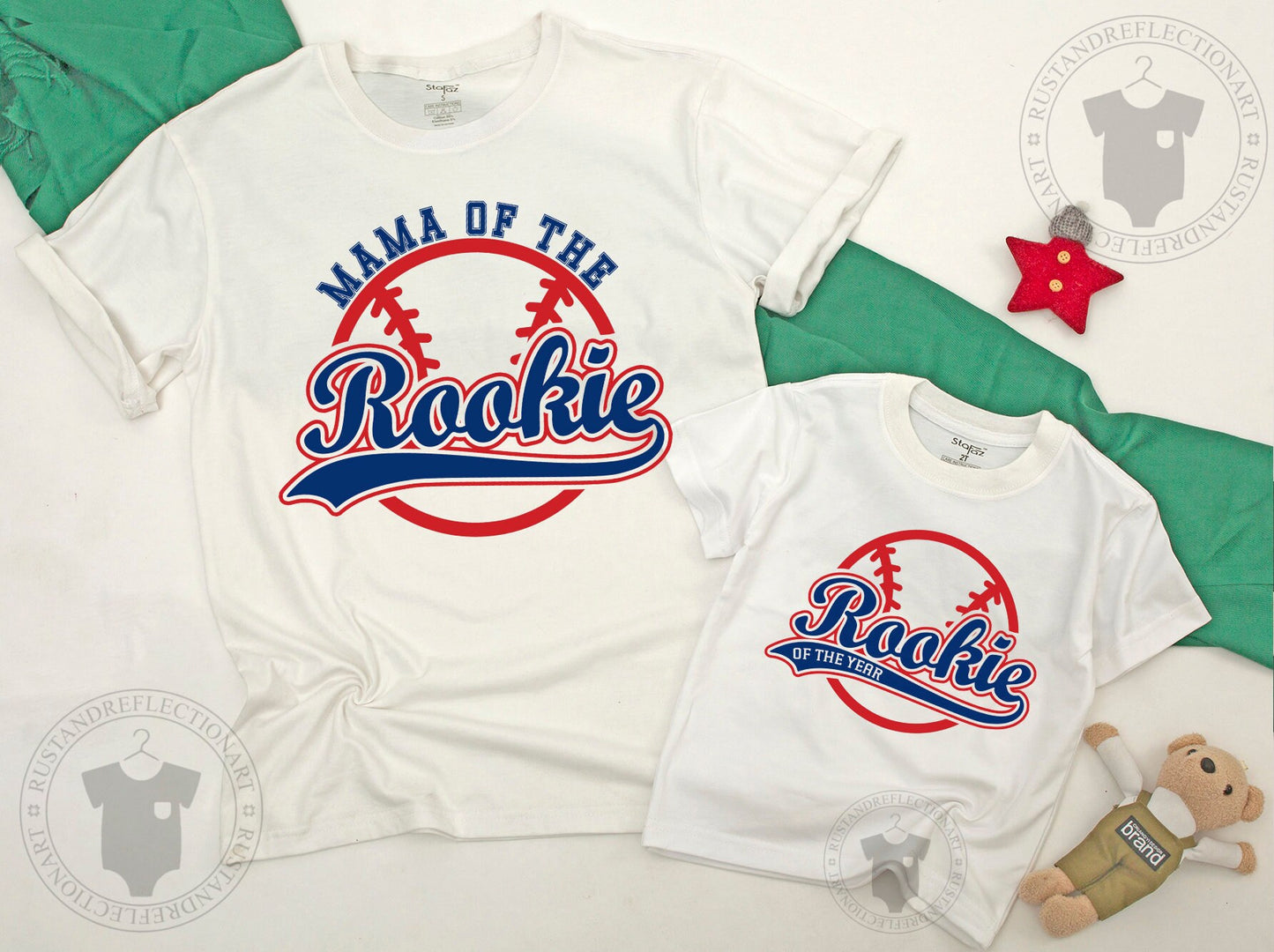 Rookie of the Year Baseball Birthday Shirt Matching Family Outfit Blue Rookie Baby Boy Girl Mommy Daddy Sister Brother First Year Celebration