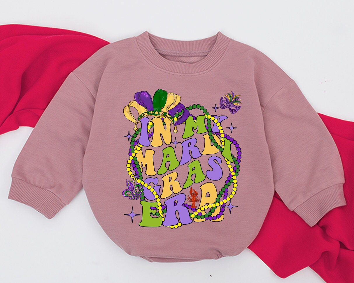 In My Mardi Gras Era Sweatshirt Festive Carnival Celebration Toddler Kids Matching Family Spirit Louisiana Parade Fun Cotton Comfort