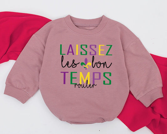 Retro Mardi Gras Sweatshirt Toddler Kids Fleur De Lis Sweater Laissez Les Bon Temps Rouler Celebration Outfit