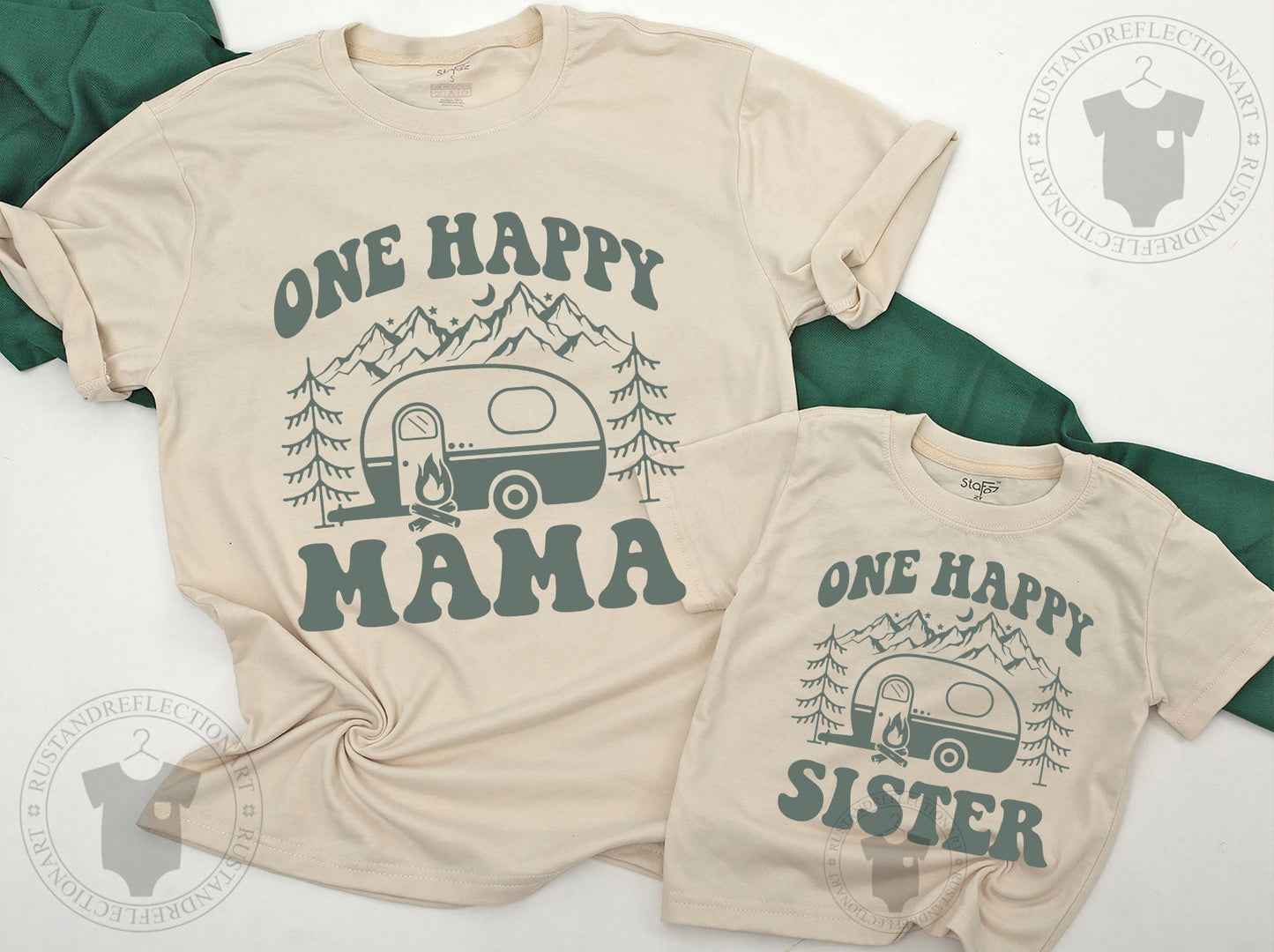 One Happy Camper First Birthday Shirt Matching Family Outfit Baby Toddler Boy Girl Camping Theme Party Tee Comfortable Cotton Celebration