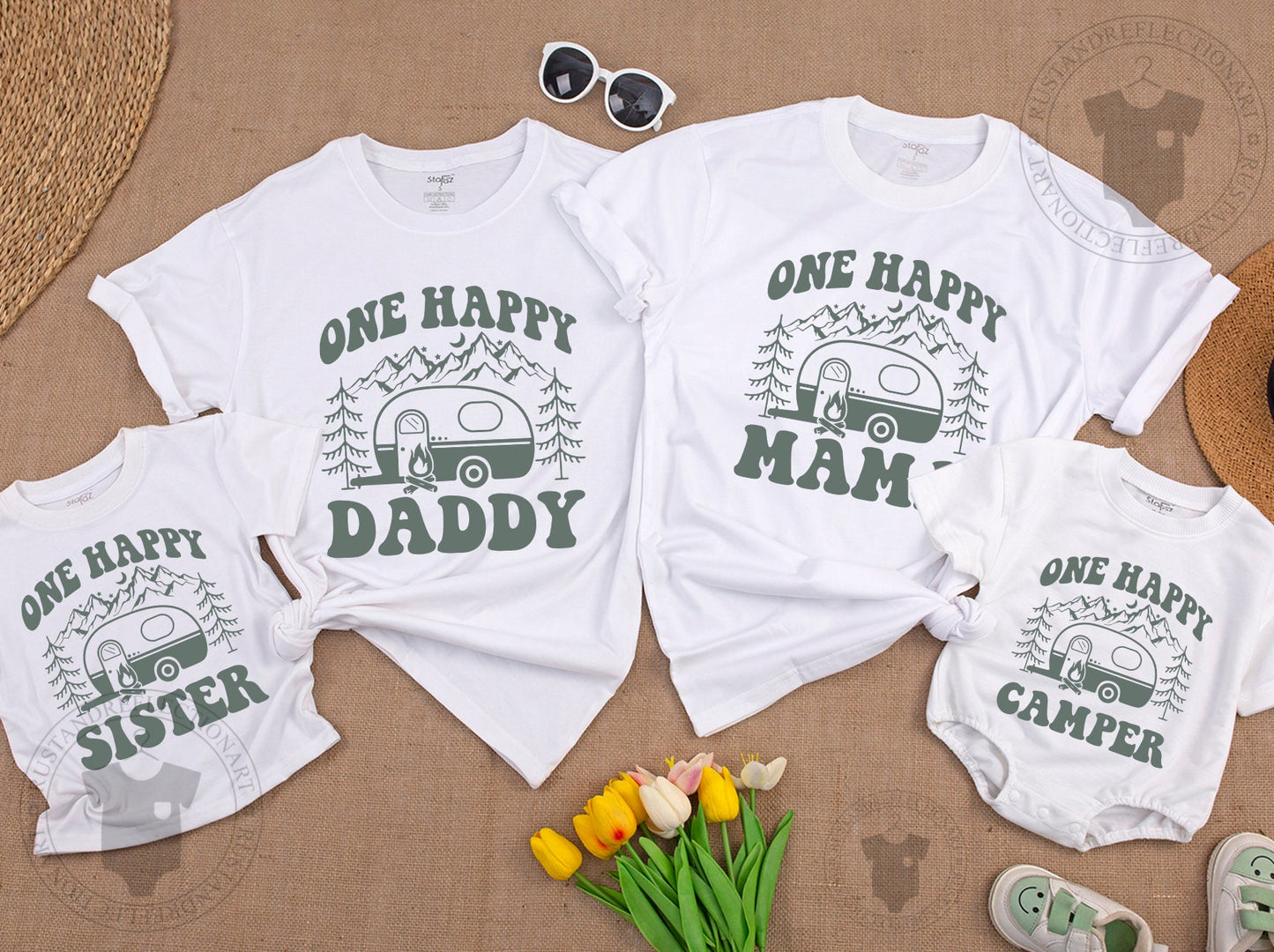 One Happy Camper First Birthday Shirt Matching Family Outfit Baby Toddler Boy Girl Camping Theme Party Tee Comfortable Cotton Celebration
