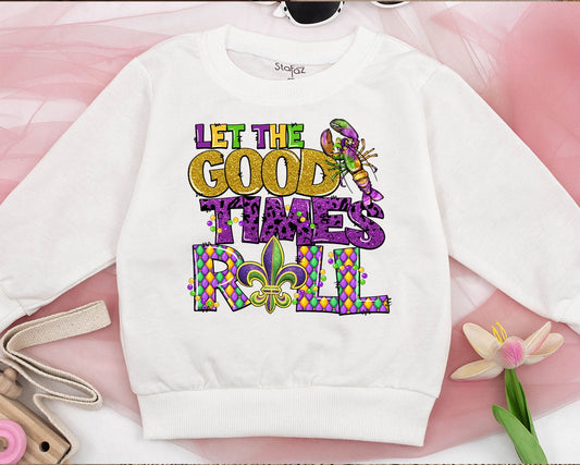 Retro Mardi Gras Sweatshirt Squad Parade Celebration Toddler Baby Kid’s Kid Family Matching Outfit Casual Fun Louisiana Festivities Comfort