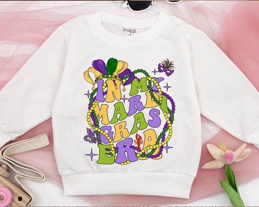 In My Mardi Gras Era Sweatshirt Festive Carnival Celebration Toddler Kids Matching Family Spirit Louisiana Parade Fun Cotton Comfort
