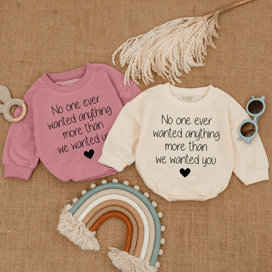 IVF Pregnancy Announcement Romper Worth the Wait Rainbow Baby Gift Minimalist Typewriter Infant Bodysuit