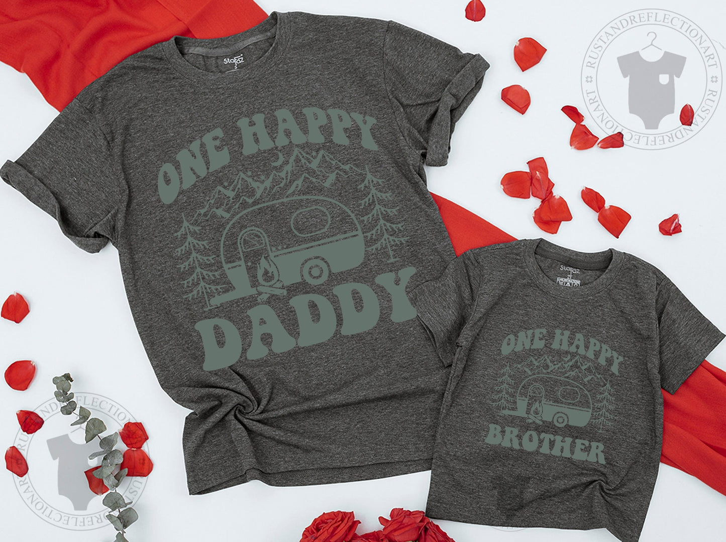 One Happy Camper First Birthday Shirt Matching Family Outfit Baby Toddler Boy Girl Camping Theme Party Tee Comfortable Cotton Celebration