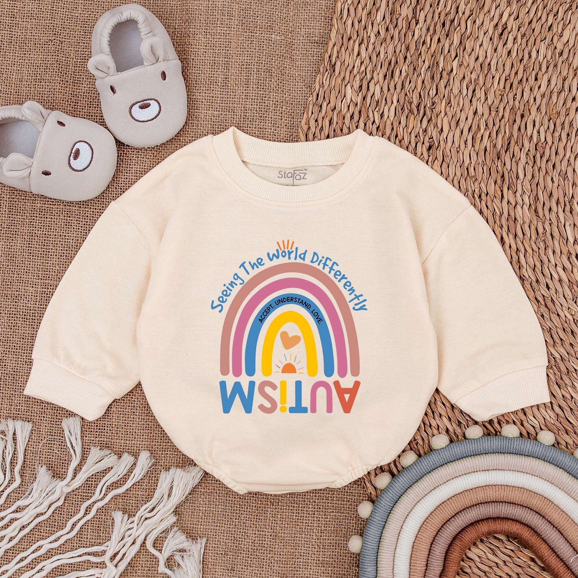 Baby Bubble Romper Bodysuit for Newborns Autistic Pride Infant Outfit supporting Autism Acceptance and Awareness comfortable baby gift