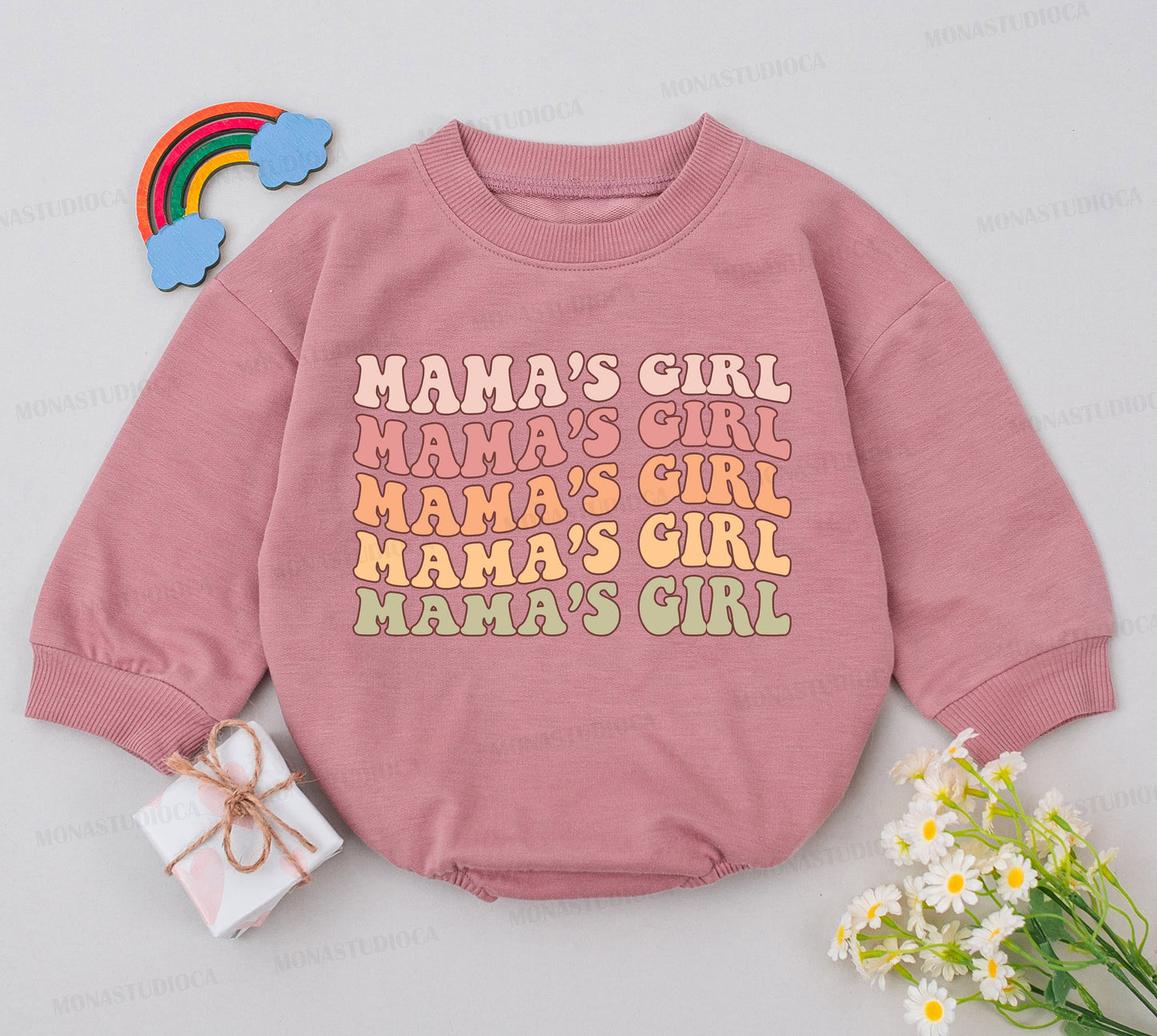 Mama's Girl Baby Romper & Matching Outfits for Newborn Girls, Mom & Daughter Shower Gift, Soft Cotton